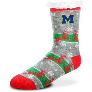 For Bare Feet - NCAA Sherpa Slipper Socks - One Size Fits Most